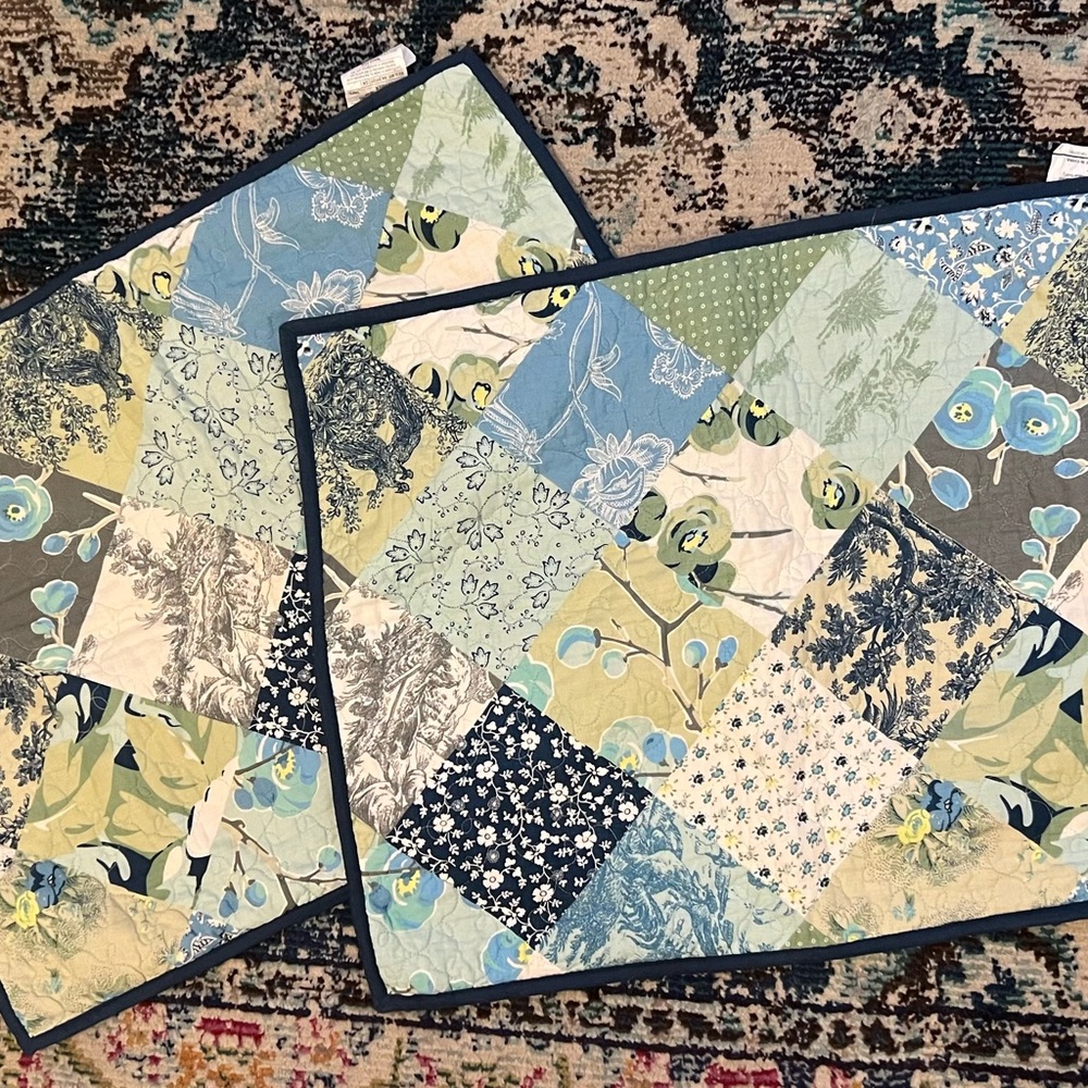 Martha Stewart Patchwork Quilted standard pillow cases. Set of 2.